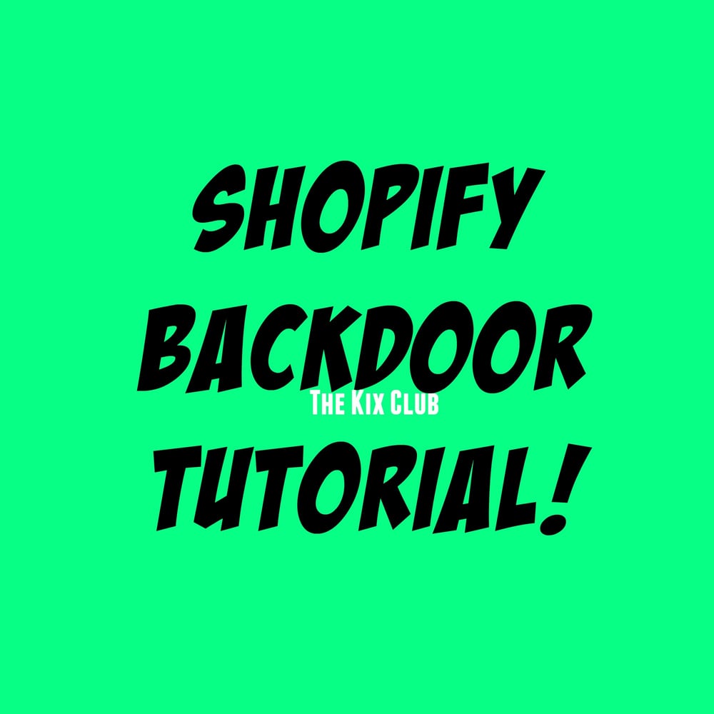 Image of Shopify Backdoor Tutorial