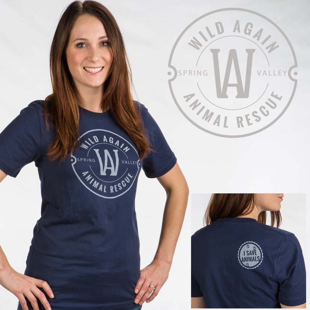 Image of Wild Again Logo Tee shirt - Navy