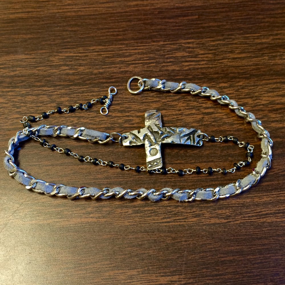 Image of Stamped Cross Bracelet