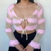 pink teddy bouclé long sleeve