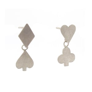 Image of {NEW} Wonderland Playing card suit earrings