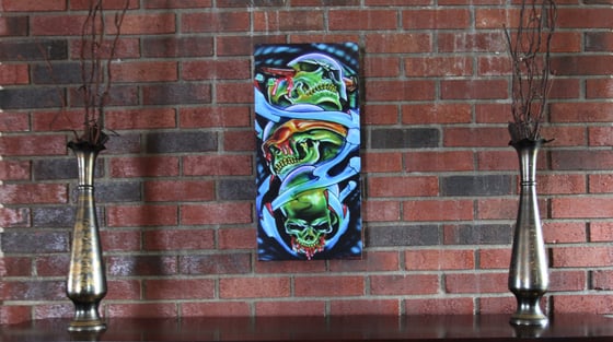 Image of "See No Evil Skulls"- Gallery Wrapped Canvas Print 