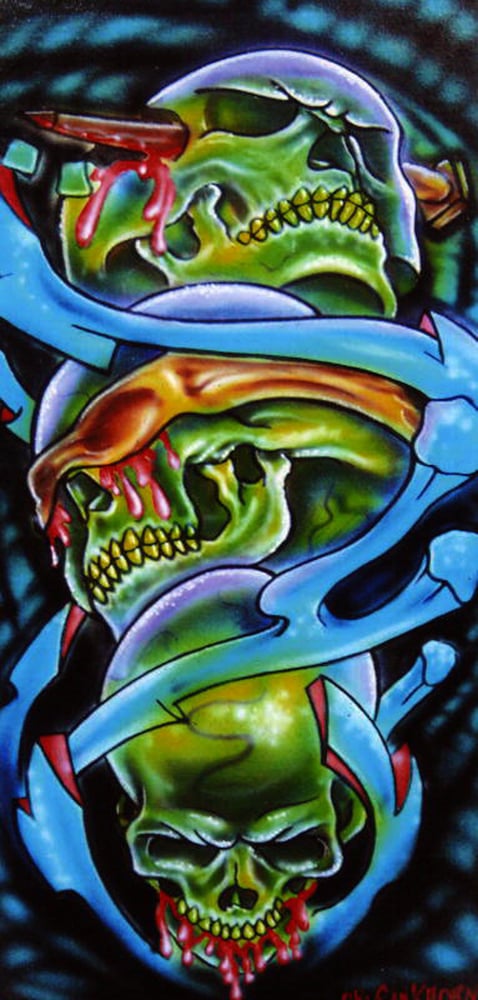 Image of "See No Evil Skulls"- Gallery Wrapped Canvas Print 