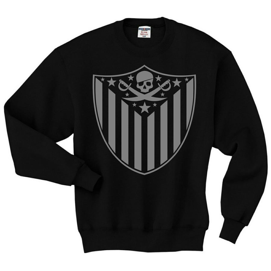 Image of BLACK "One Nation" Crewneck Sweaters