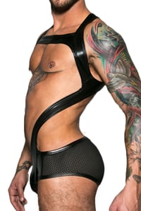 Image 2 of Black Harness Singlet