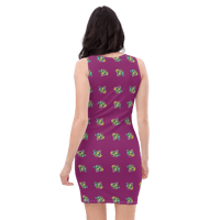 Image 3 of Bodycon dress (full floral with eggplant)