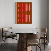 Image 3 of 'Partition' in Red & Pink 250gsm Matt Art Print