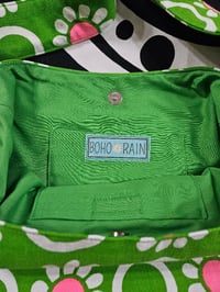 Image 3 of Green and pink vintage fabric bag