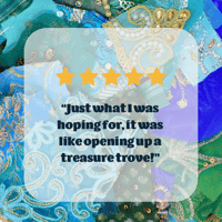 Image 2 of Embellished Sari Snippets - Blue & Green Mix