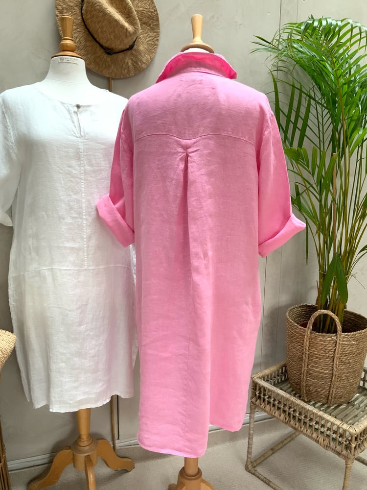 Image of Robe En Lin Daphné Rose Claire