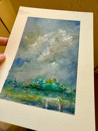 Image 3 of “Early Morning Swim” oil on paper 6 x 8  inches 