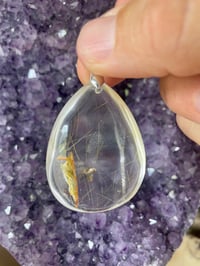 Image 2 of Clear Quartz And Rutile Pendant #1343