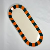 Image 1 of Blue and Orange Oval Tray