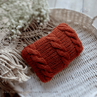 Image 1 of Knitted newborn pillow - rusty