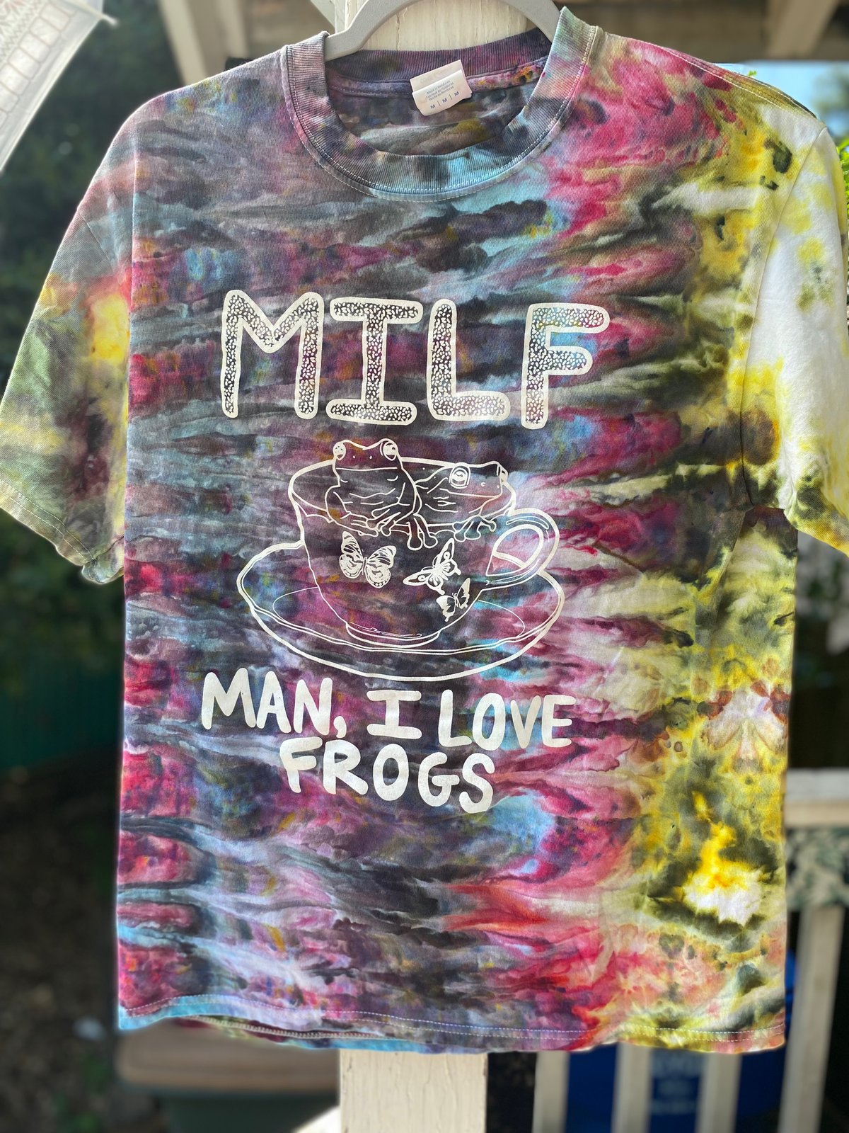 Image of MEDIUM MILF Man I Love Frogs Tie Dye Shirt 2