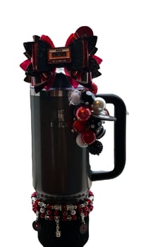 Image 11 of Red Album Inspired Tumbler Accessory Set | Bow, Straw Bauble & Bracelet Stack