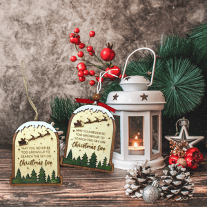 Image of “Never Too Grown Up” Christmas Wish Wooden Ornament