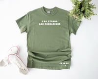 Image 1 of Christian Kids T-Shirt or Hoodie “I Am Strong and courageous” with Joshua 1:9
