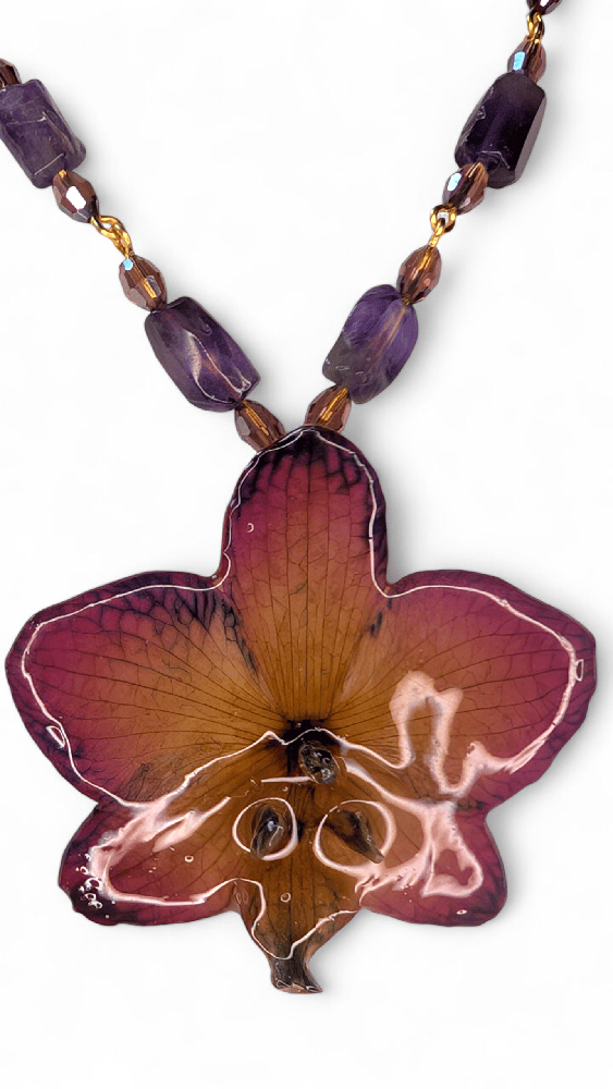 Image of OOAK Amethyst & Orchid Necklace