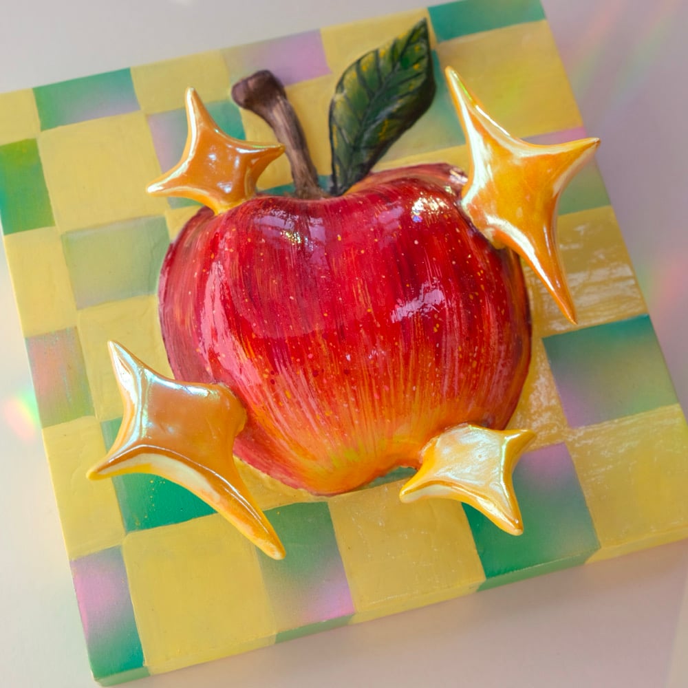 Image of 🍎 APPLE ✧ Original 3D Mixed Media Painting