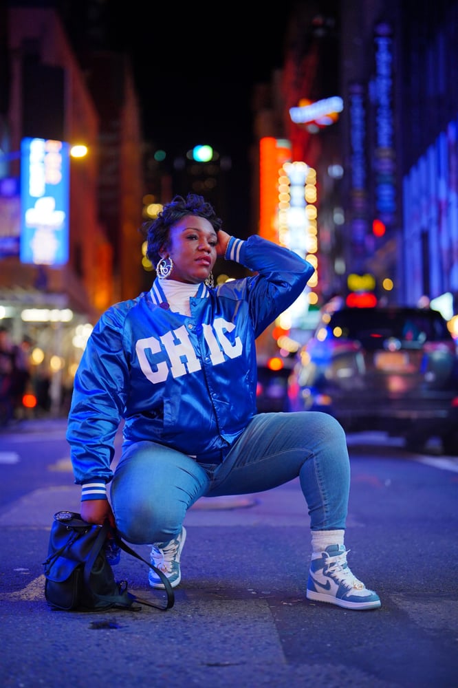 Image of Blue Chic Varsity Jacket 