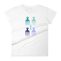 Image 1 of Afro Picks Formation Women's Tee - Blues & Greens