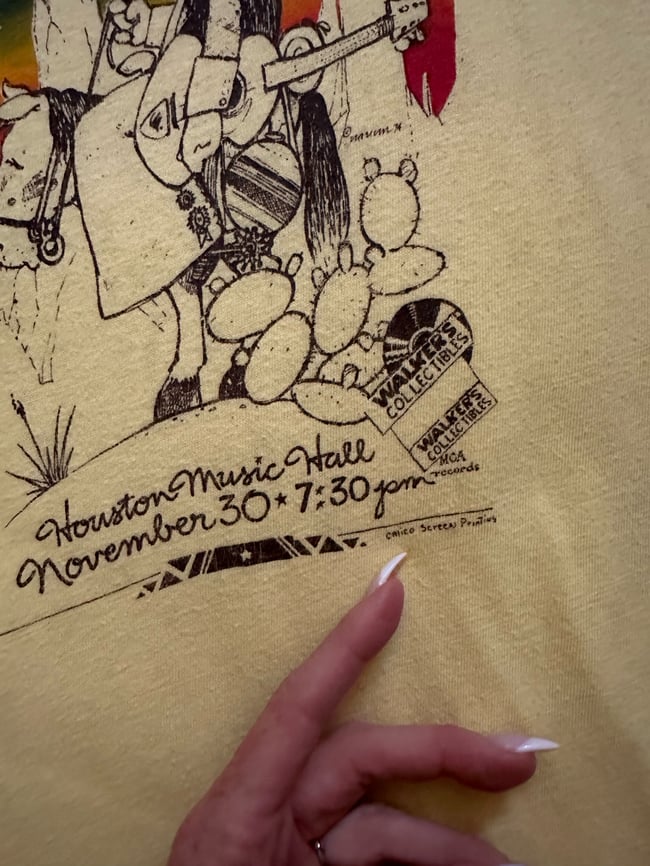 1974 Jerry Jeff Walker concert t shirt 