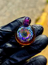Image 2 of psychedelic sunflower pendant 💜🌸✨️