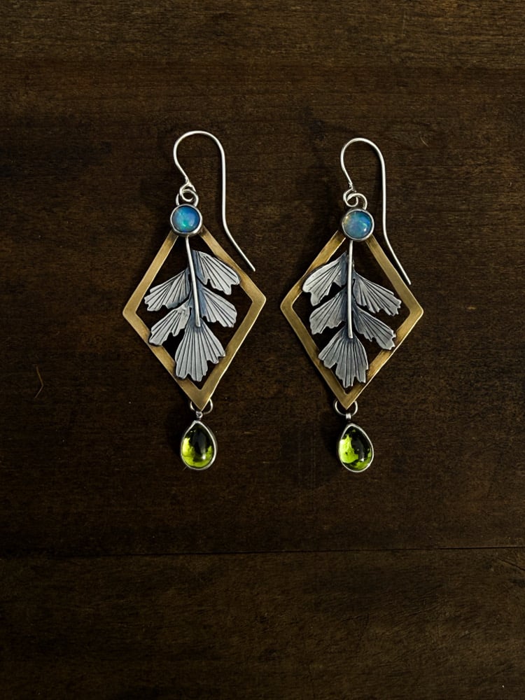 Image of Spring Unfurling Maidenhair Fern Earrings