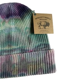 Image 2 of Adult Knit Cuff Beanie in Muted Cool Ice Dye