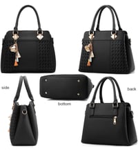 Image 2 of Black Faux Leather Satchel 