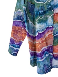 Image 7 of ♻️ UPCYCLED XL Eileen Fisher 100% Organic Linen Top in Earthy Rainbow Geode Ice Dye
