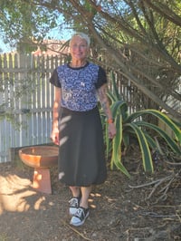 Image 1 of Kylie Jane Tulip skirt brocade black floral 