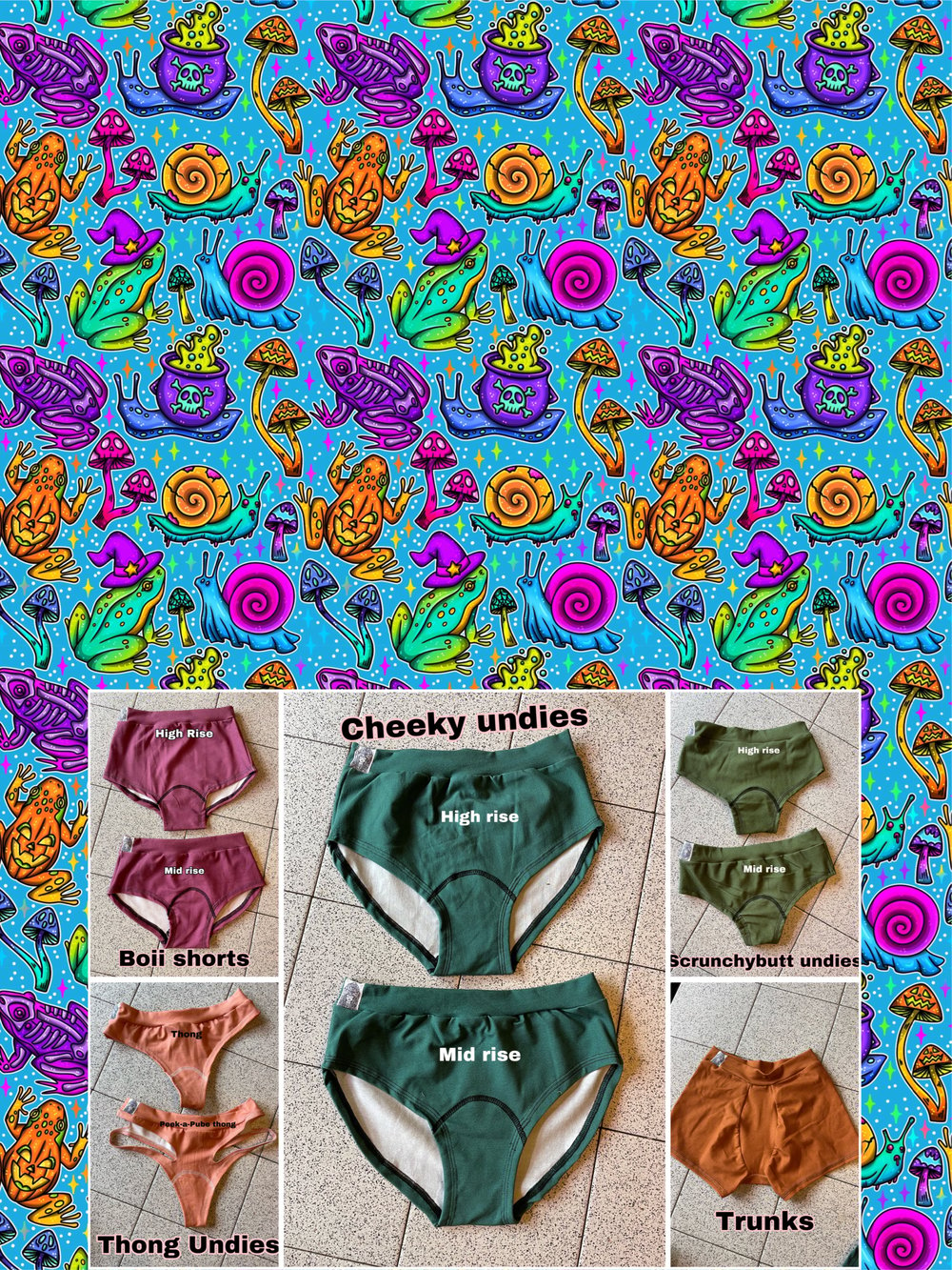 Image of Witches Garden Undies and Period Undies- pouched versions also available