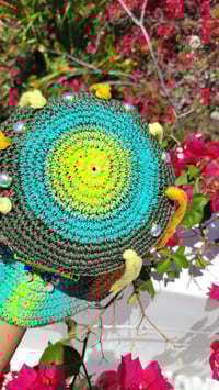Image 7 of Rainbow Crochet Cosmic Cap