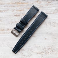 Image 1 of 18mm Corfam Style Strap - Missouri Navy