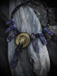 Amethyst Sri Yantra necklace bb