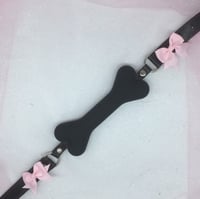 Black Pink Bows Bone Gag 
