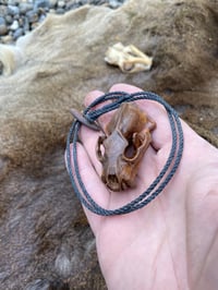 Image 3 of Ferret skull pendant.