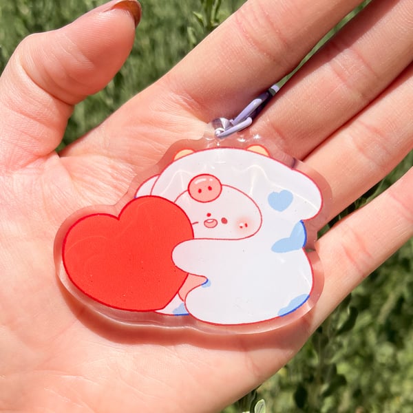 Image of Heart Moobo Acrylic Charm 