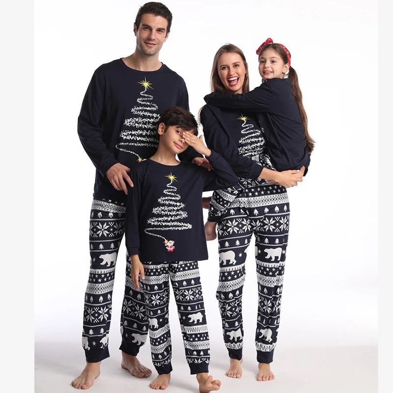 Image of 'Oh Xmas tree' Navy pyjamas