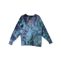 Image 1 of S Unisex Adult Soft Long Sleeve Tee in Mermaid Geode Ice Dye