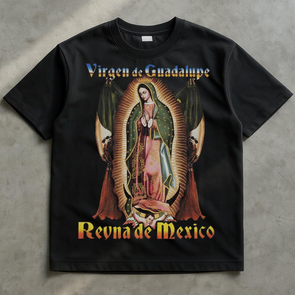 Image of Oversize Print Virgin Mary T-Shirt & Sweater