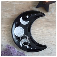 Image 1 of Moon Phase Crescent Ceramic Trinket Tray
