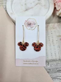Image 1 of Leopard Mickey Earrings