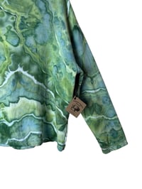 Image 3 of S Ladies French Terry Bamboo Blend Hoodie in Verdant Geode Ice Dye