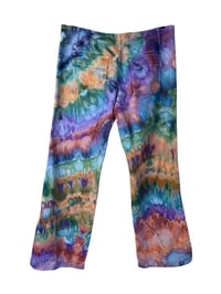 Image 6 of ♻️ UPCYCLED Ladies 12 Converse Linen/Cotton Pants in Earthy Rainbow Ice Dye