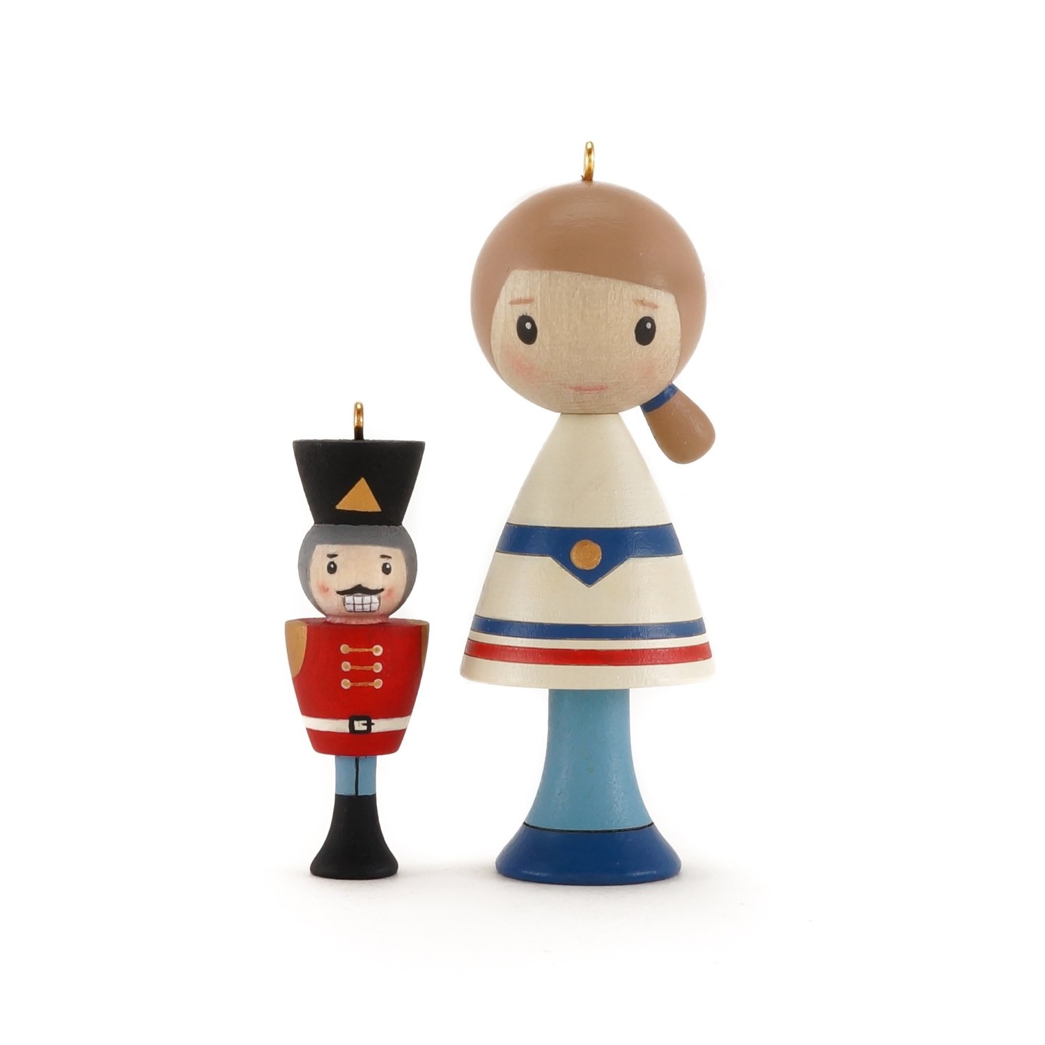 Image of Miniature Nutcracker in a matchbox & Clara Ornaments 