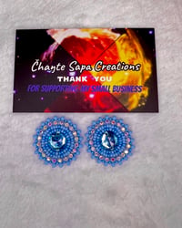 Image 1 of Blue Beaded Studs