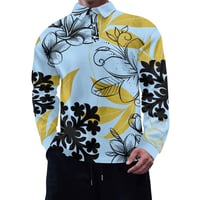 Image 2 of Men's Plumeria Print Polo Shirt